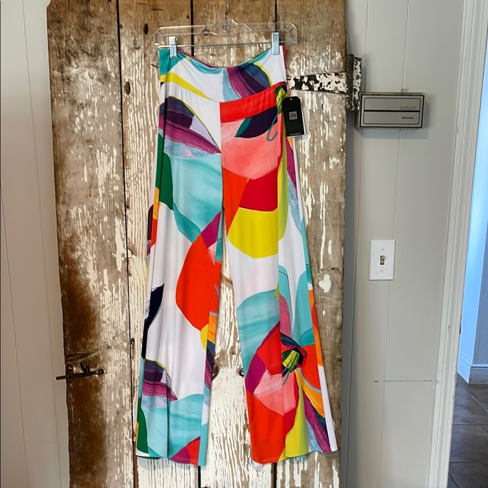 Colorful Abstract Wide-Leg Pants
